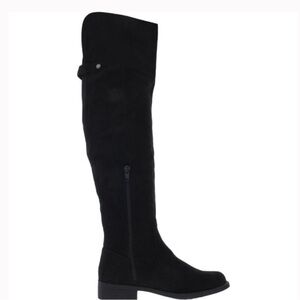 Elegant Black Suede Knee-High Boots